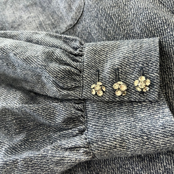 CAMI NYC Belkis Linen/Cotton Denim Button up Shirt- SzL - Picture 2 of 13